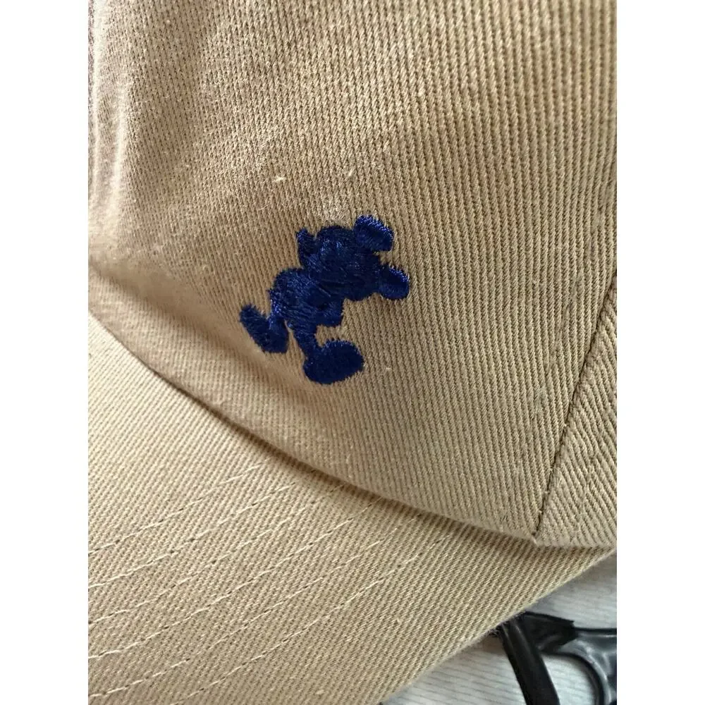 Disney Parks Mickey Mouse Dad Hat Adult Khaki Cotton Adjustable Baseball Cap
